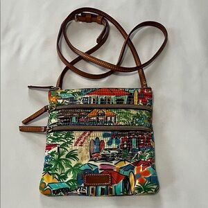 Dooney & Bourke Tropical Island Triple Zip Vinyl Crossbody Bag